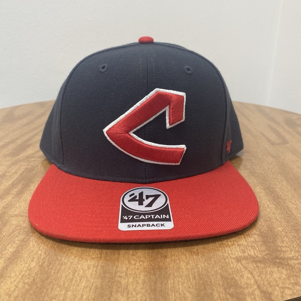 Cleveland Indians '47 Brand Hat Captain Snapback Navy Red 3D Logo Cooperstown